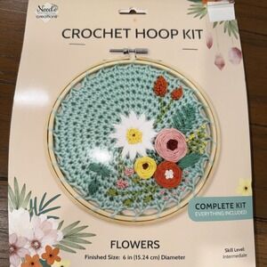 Needle Creations Crochet Hoop Kit "Flowers" 6"